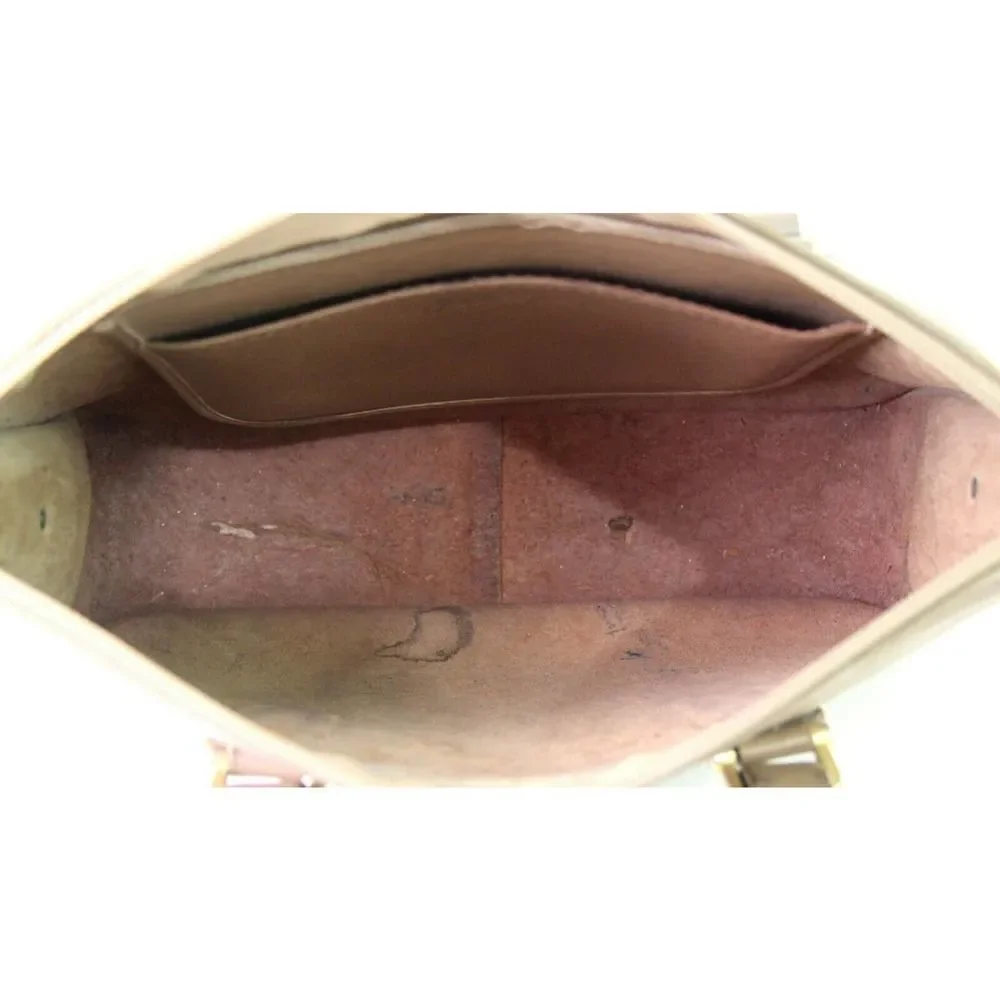 CLASSIC VTG Michael Green SADDLE BEIGE GENUINE LEATHER TOP HANDLE HANDBAG TOTE